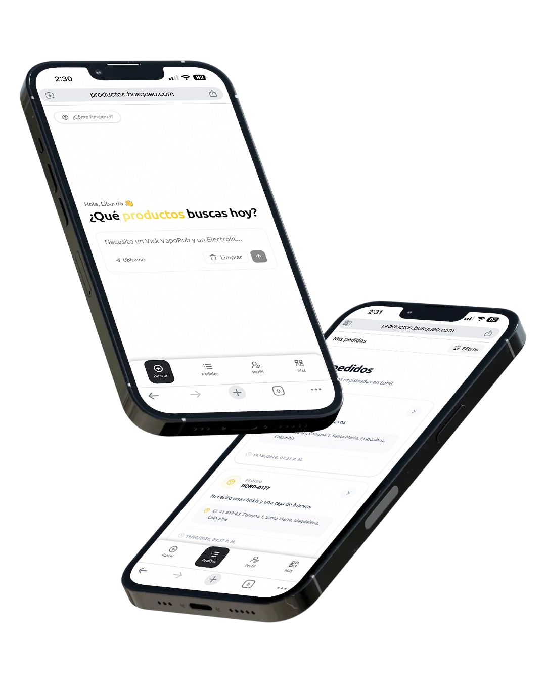 App de Busqueo en el teléfono
